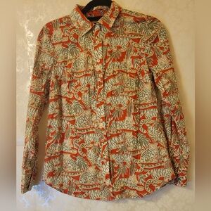 Talbots Vibrant Red and Olive Shirt Jacket